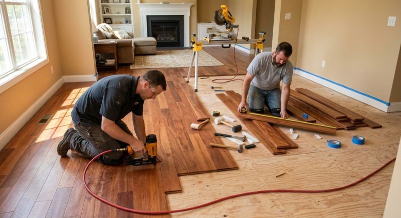 Cherry Floor Installation in Exeter, RI