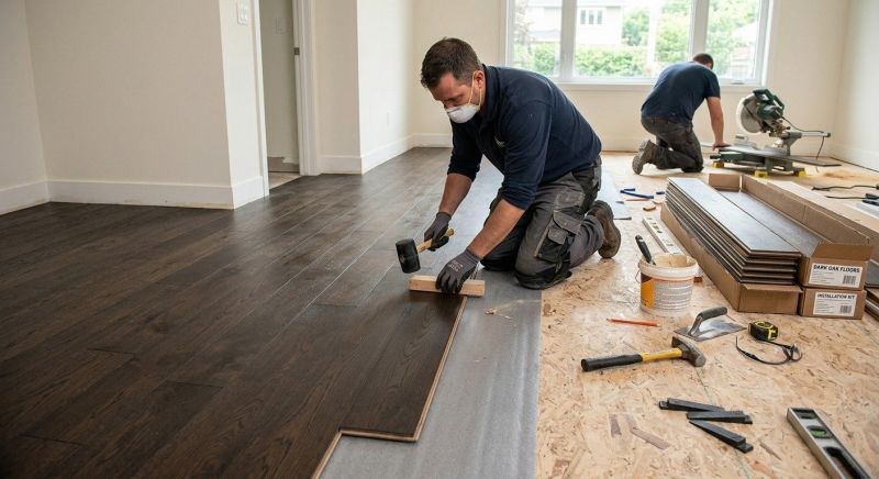 Dark Wood Floor Installation in Warwick, RI