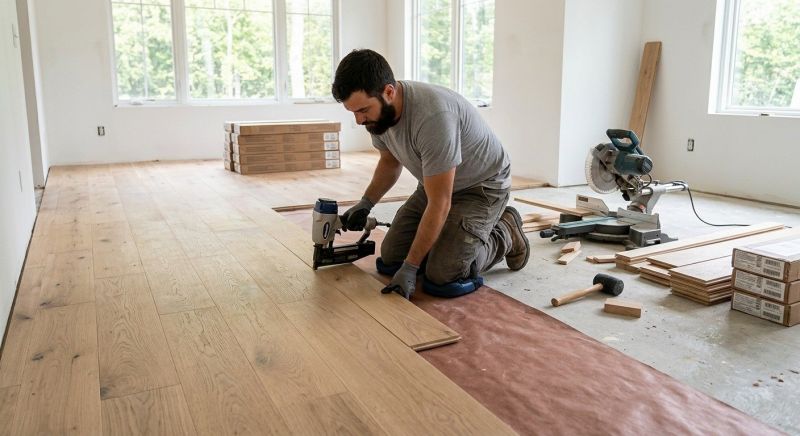 Oak Floor Installation in Exeter, RI