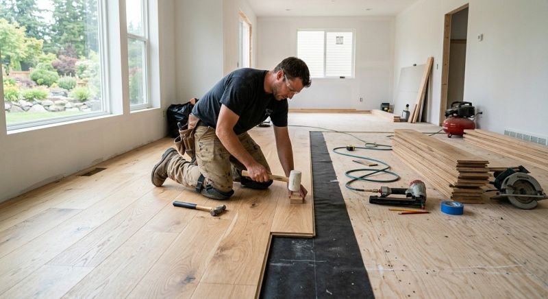 Oak Floor Installation in Tiverton, RI
