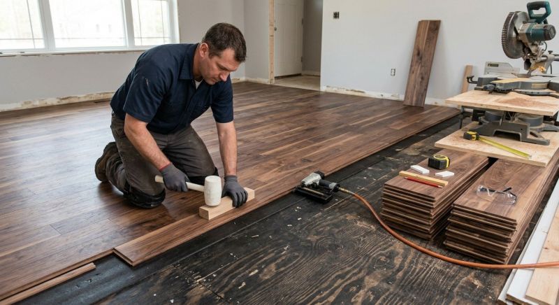 Walnut Flooring Installation in Warwick, RI